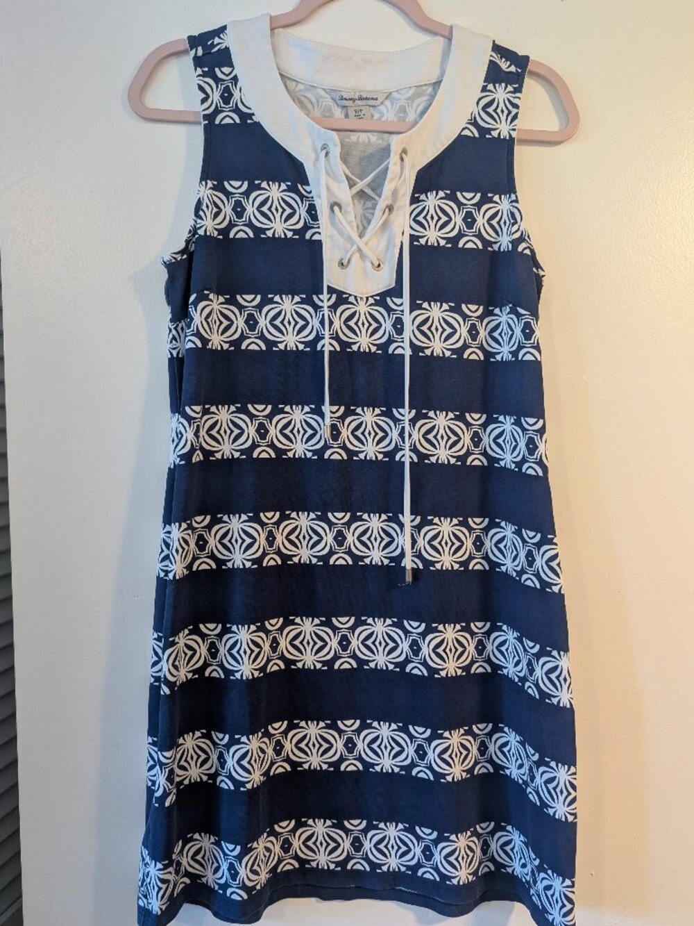 Tommy Bahama navy/white tank print dress